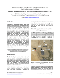 Estimation of Global Solar Radiation on Horizontal Surfaces over