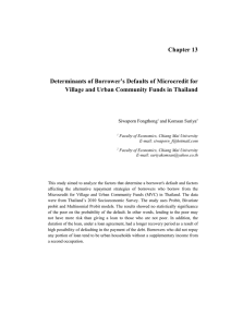 Chapter 13 Determinants of Borrower’s Defaults of Microcredit for