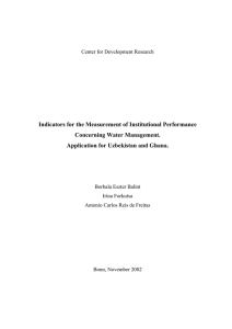 Indicators for the Measurement of Institutional Performance Concerning Water Management.