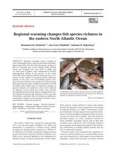 Regional warming changes fish species richness in FEATURE ARTICLE