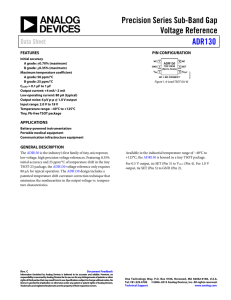 Precision Series Sub-Band Gap Voltage Reference ADR130 Data Sheet