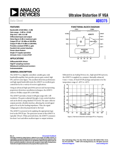 Ultralow Distortion IF VGA AD8375 Data Sheet FEATURES