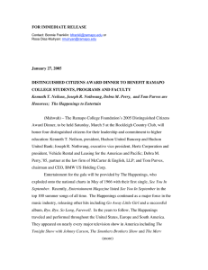 FOR IMMEDIATE RELEASE January 27, 2005 COLLEGE STUDENTS, PROGRAMS AND FACULTY