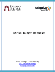 Annual Budget Requests Office of Budget &amp; Fiscal Planning www.ramapo.edu/budget