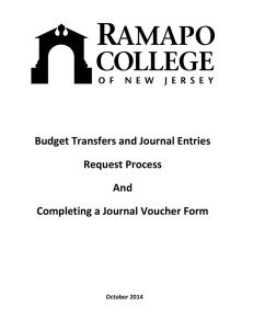Budget Transfers and Journal Entries Request Process And Completing a Journal Voucher Form
