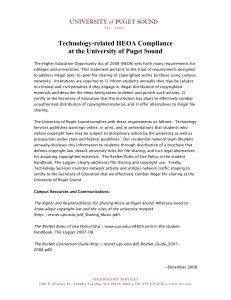 Technology-related HEOA Compliance at the University of Puget Sound