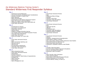 Standard Wilderness First Responder Syllabus the Wilderness Medicine Training Center’s Day 5