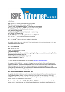 In this issue: ISPE will host 2