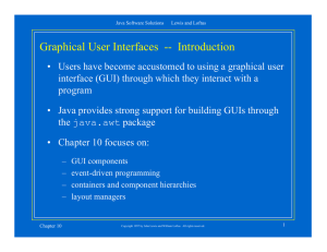Graphical User Interfaces  --  Introduction