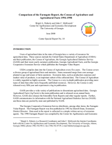 Comparison of the Farmgate Report, the Census of Agriculture and