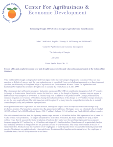 Estimating Drought 2000's Cost on Georgia's Agriculture and Rural Economy