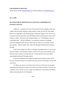 FOR IMMEDIATE RELEASE May 3, 2006 RAMAPO COLLEGE