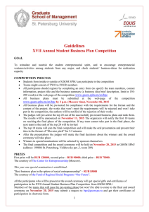 Guidelines XVII Annual Student Business Plan Competition GOAL