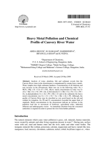 Heavy Metal Pollution and Chemical Profile of Cauvery River Water