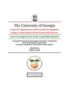 The University of Georgia 2007 Georgia Farm Gate Vegetable Report