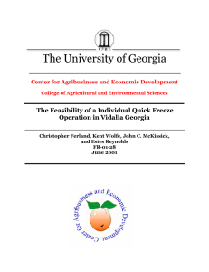 The University of Georgia The Feasibility of a Individual Quick Freeze