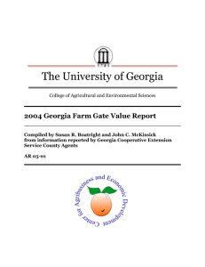 The University of Georgia 2004 Georgia Farm Gate Value Report