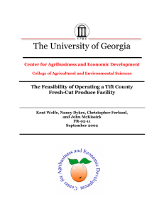 The University of Georgia The Feasibility of Operating a Tift County