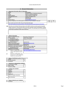 Common Data Set 2012-2013 Name: Emily Mullins Title: