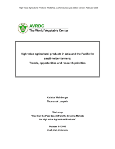 High value agricultural products in Asia and the Pacific for