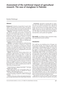 Assessment of the nutritional impact of agricultural