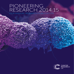 PIONEERING RESEARCH 2014 15 OUR ANNUAL RESEARCH PUBLICATION