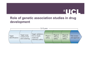 Role of genetic association studies in drug development Felix A Kruger