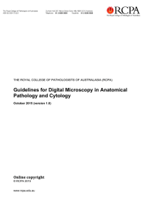 Guidelines for Digital Microscopy in Anatomical Pathology and Cytology  Online copyright