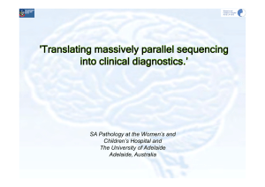 'Translating massively parallel sequencing into clinical diagnostics.’ Children’s Hospital and