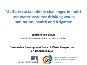 Multiple sustainability challenges in multi- use water systems: drinking water,