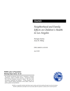 R Neighborhood and Family Effects on Children’s Health in Los Angeles