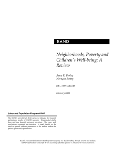 R Neighborhoods, Poverty and Children’s Well-being: A Review