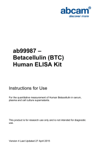 ab99987 – Betacellulin (BTC) Human ELISA Kit Instructions for Use