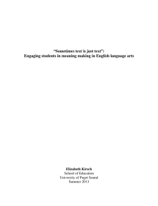 “Sometimes text is just text”: Elizabeth Kirsch School of Education