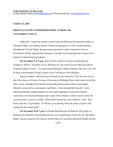FOR IMMEDIATE RELEASE NOVEMBER 9 AND 10 October 31, 2005