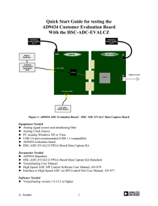 Quick Start Guide for testing the AD9434 Customer Evaluation Board
