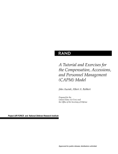 R A Tutorial and Exercises for the Compensation, Accessions, and Personnel Management