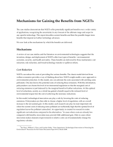 Mechanisms for Gaining the Benefits from NGETs