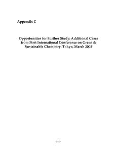 Appendix C Opportunities for Further Study: Additional Cases