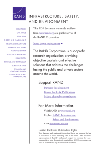 6 INFRASTRUCTURE, SAFETY, AND ENVIRONMENT The RAND Corporation is a nonproﬁt