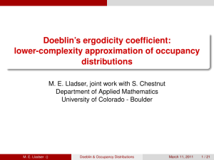 Doeblin’s ergodicity coefficient: lower-complexity approximation of occupancy distributions