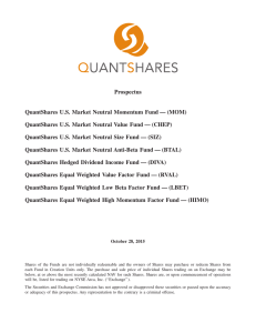 Prospectus QuantShares U.S. Market Neutral Momentum Fund — (MOM)