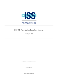 2011 U.S. Proxy Voting Guidelines Summary  January 27, 2011