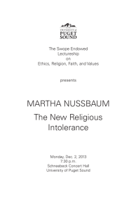 MARTHA NUSSBAUM The New Religious Intolerance The Swope Endowed