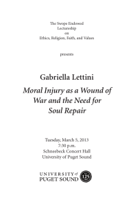 Gabriella Lettini Moral Injury as a Wound of Soul Repair
