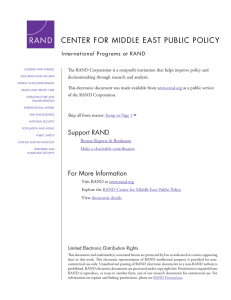 CENTER FOR MIDDLE EAST PUBLIC POLICY International Programs at RAND