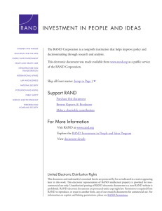 INVESTMENT IN PEOPLE AND IDEAS