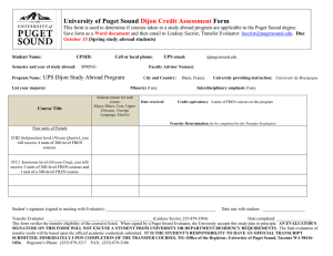 University of Puget Sound Form Dijon Credit Assessment