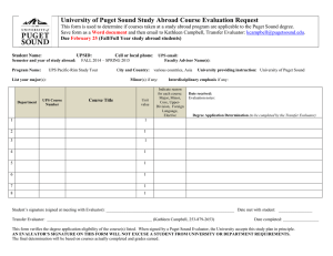 University of Puget Sound Study Abroad Course Evaluation Request