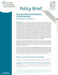 Policy Brief Toward a New Social Contract in Latin America Summary: